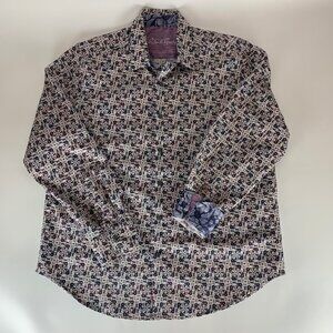 Robert Graham Multicolor Long Sleeve Button Down Shirt Mens XL